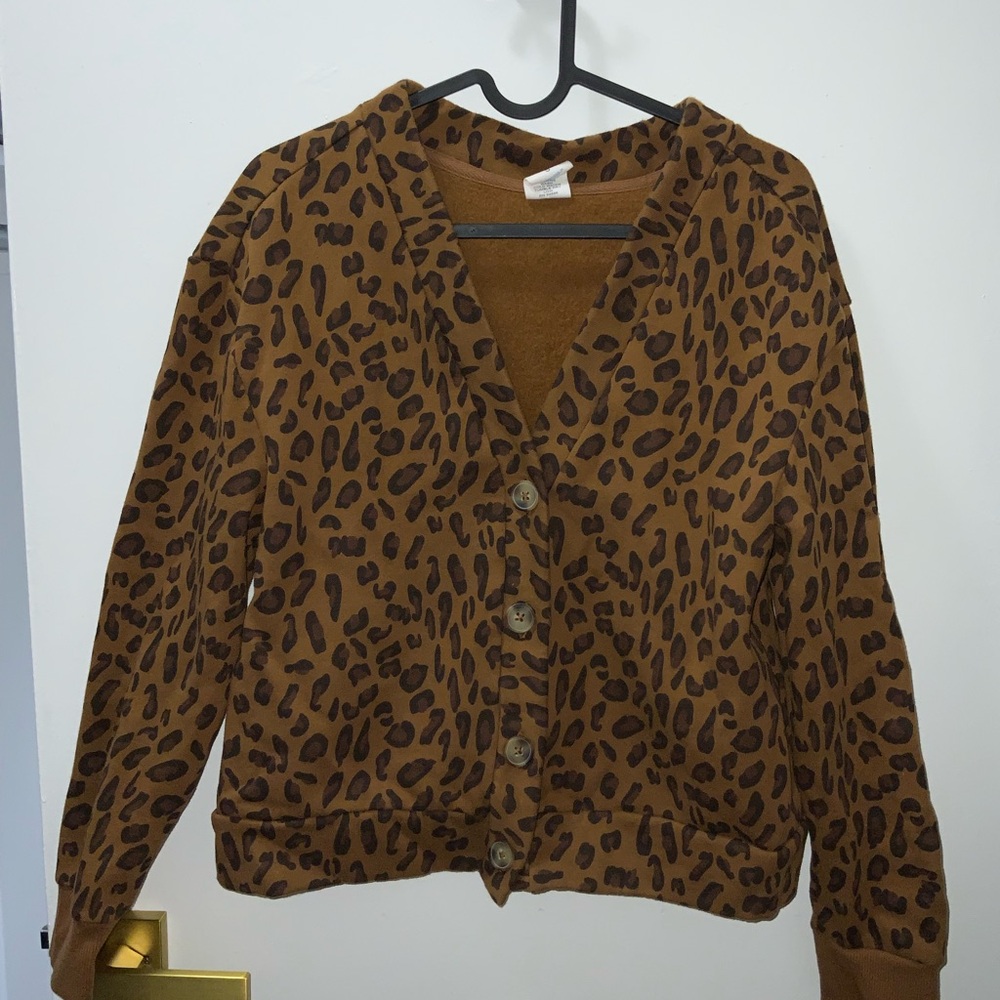 Rosio Brown Leopard Print Sweater